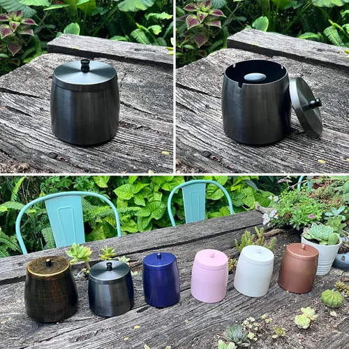 Miniatura 6 de Cenicero, Cenicero Grande para Exteriores con Tapa, Cenicero para Patio Exterior, de Acero Inoxidable, Resistente al Viento, Sin Humo, para Balcón