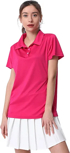 Miniatura 2 de Camiseta polo para mujer, camiseta de golf Dry Fit que absorbe la humedad, manga corta, deportiva, ropa deportiva, cuello con botones, entrenamiento