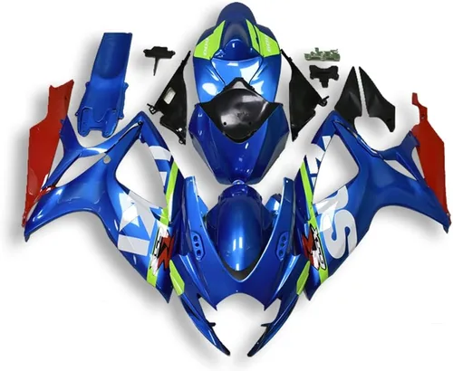 Carenado Azul Rojo Ajuste para Suzuki 2006 2007 GSXR 600/750 Inyección ABS Carrocería Nuevo Aftermarket Kit Plástico 06 07 GSX-R 600 750 Y117