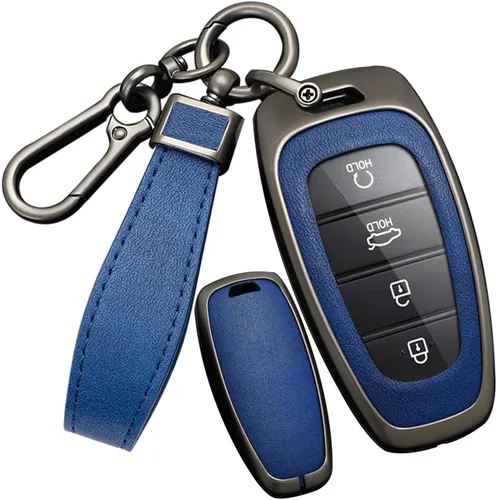 Miniatura 7 de SANRILY Funda de piel sintética para llavero de 4/5/7/8 botones, apta para Hyundai Tucson 2024 Palisade Sonata 2023 2022 Santa fe sin llave con Negro