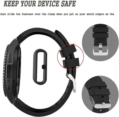 Miniatura 4 de FitTurn Banda Keeper compatible con Garmin Venu Sq/Vivoactive 3 Music/Vivomove/Vivomove HR Bandas de sujeción de repuesto anillo de silicona
