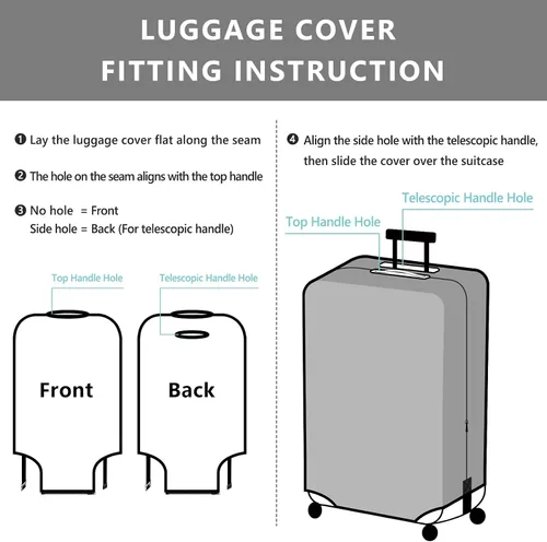 Miniatura 6 de TRAVEL KIN - Funda lavable para maleta con protección antiarañazos, protector para maletas de 18-32 pulgadas, Autumn Leaves, M, Moda