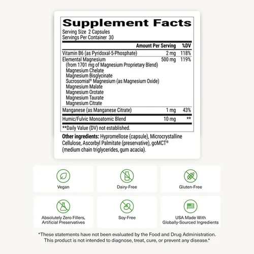 Miniatura 9 de BIOptimizers Suplemento Magnesium Breakthrough con 500mg - 7 Formas de Magnesio: Glicinato, Malato, Citrato y Más - Apoyo Natural para el Sueño