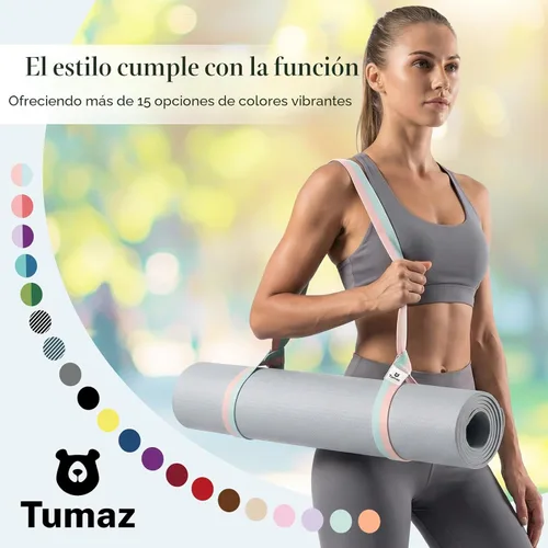 Miniatura 7 de Tumaz Correa para esterilla de yoga [alfombrilla no incluida] (2 tamaños) con textura delicada extra gruesa y cómoda, soporte ajustable para 11.