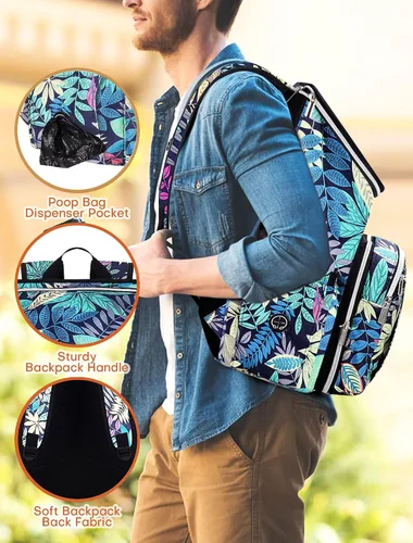 Miniatura 4 de BAGLHER Mochila de viaje para perros – Mochila de viaje desmontable para mascotas, bolsa para perros para viajar con 2 cuencos plegables de silicona