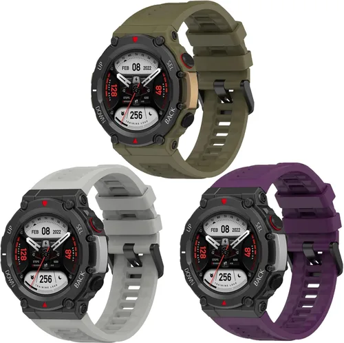 Miniatura 8 de Paquete de 3 correas de repuesto compatibles con Amazfit T-Rex 2, repuesto deportivo de silicona suave y flexible resistente al sudor para Amazfit