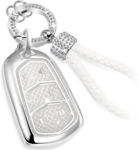 Miniatura 35 de para Buick - Funda para llavero con llavero de cuerda trenzada metálica anti-pérdida mejorada, carcasa suave de TPU exquisita para Avenir Envision