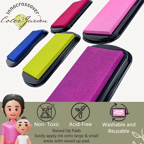 Miniatura 4 de Almohadilla de tinta lavable, las mejores almohadillas de sello para niños, manualidades para niños, kit de huellas de patas, kit de huellas