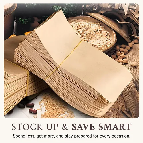 Miniatura 7 de OTURGC Paquete de 100 bolsas de papel kraft marrón, 6 x 9 pulgadas, tarjeta de regalo, dulces, galletas, dona, manualidades, recuerdo de fiesta