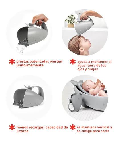 Miniatura 3 de Skip Hop Taza de Enjuague para Baño de Bebé MOBY Enjuagador en Forma de Cascada Sin Lágrimas Gris Edad 0+