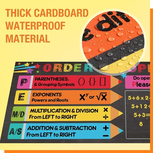 Miniatura 4 de Tenceur 3 carteles educativos con símbolos de matemáticas, decoración de aula, temática de matemáticas, tablón de anuncios, pancarta de palabras