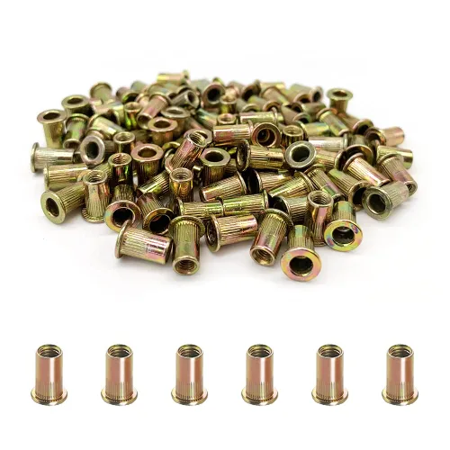 Miniatura 8 de 50 tuercas de remache, kit surtido de tuercas de remache métricas de acero al carbono M10, surtido de tuercas roscadas de cabeza plana, para Amarillo