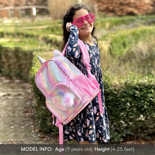 Miniatura 3 de Mibasies - Mochila de unicornio para niñas con diseño de arcoiris