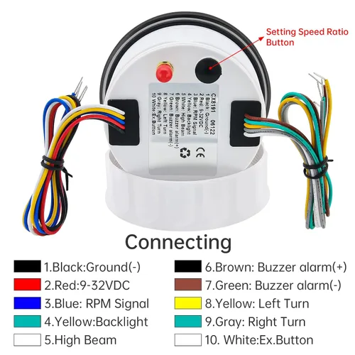 Miniatura 6 de ARTILAURA Velocímetro GPS 0-193 km/h con tacómetro 8000 RPM, medidor de 85 mm (3-3/8"), velocímetro GPS para barco con antena para automóvil, marino