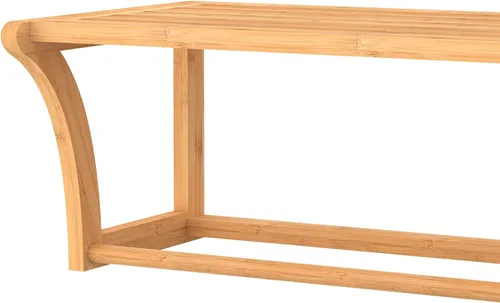 Miniatura 7 de ClosetMaid Estante de pared de bambú con toallero, estantes de almacenamiento de montaje en pared, estante organizador, acabado natural