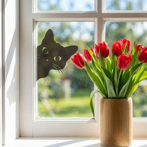 Miniatura 5 de Black Cat Fence Decor Metal Cats Yard Art Outdoor and Garden, Metal Cats Silhouette Garden Decor for Outside Lawn Patio Courtyard, Cute Kitty Fence