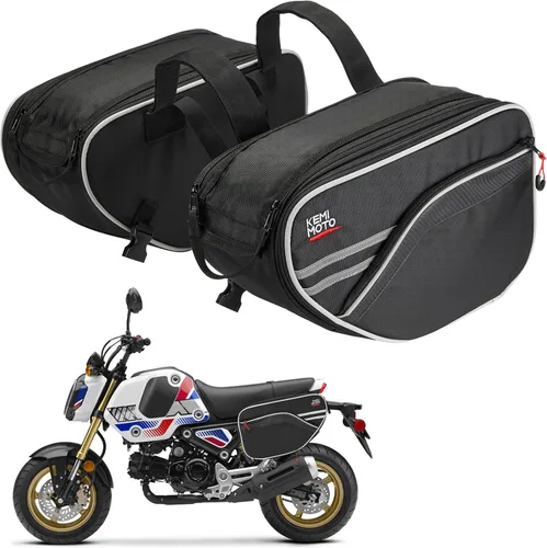 KEMIMOTO Alforjas expandibles para motocicleta, 24-30L (15L*2) Ajuste para Mini Motocicleta Scooter Sport Bike Dual Sport ADV160 Ruckus Grom Navi