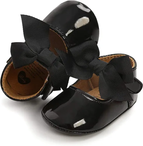 Miniatura 5 de COSANKIM Zapatos planos Mary Jane para bebés y niñas, suela de goma antideslizante, zapatos de vestir de princesa para boda