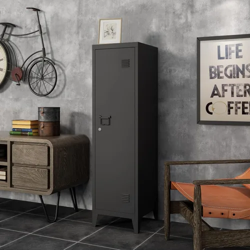 Miniatura 4 de MIOCASA Armario de Metal para Oficina en Casa, Gabinetes de Almacenamiento con Puertas y Estantes, Armario de Archivo con Cerradura, Organizador