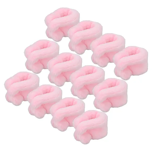 Miniatura 7 de Ymiko Juego de 12 rodillos rizadores sin calor de forro polar para cabello largo y corto, herramientas de peinado reutilizables durante la noche sin