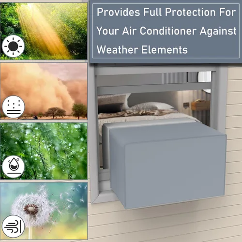 Miniatura 7 de Flamorrow Cubierta de aire acondicionado para unidad de ventana en forma de U 8000, 10000, 12000 BTU, 600D resistente al agua, en forma de U