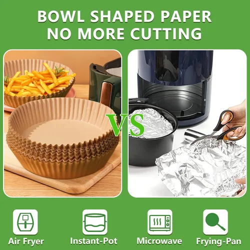 Miniatura 3 de 200 forros de papel desechables para freidora de aire, antiadherentes, desechables para freidora de aire, papel de hornear para freidora de aire, a