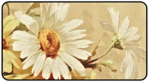 Daisy Desk Mat, Vintage Desk Pad, Floral Mouse Pad, Retro Office Decor, Flower Desk Accessory, Home Office Large Mousepad