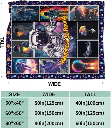 Miniatura 3 de Manta de astronauta de franela de galaxia espacial, manta de felpa acogedora decoración del universo cósmico, manta de forro polar, regalos