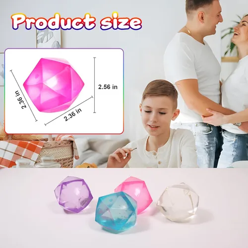 Miniatura 5 de 1 pieza Cubo Grande de Estrés de 2.45 Color Aleatorio Cubo Aplastable de Estrés de Hielo de Mampostería-Pelota de Azúcar de Malta