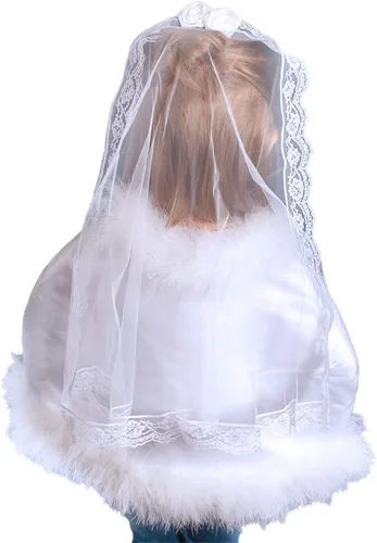 Miniatura 3 de Velos de primera comunión para niñas Velos de bautizo de confirmación Tocado floral y brillante Velos para niños católicos Ropa cristiana