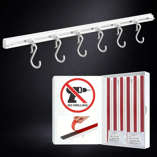 Miniatura 10 de Cortina de techo autoadhesiva, riel de techo para cortinas, barra de cortina de montaje en techo, para techo liso o pared, sin tornillos, barra