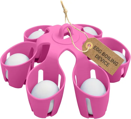 EggDropper - Dispositivo de silicona para hervir huevos, cocina 6 huevos, hace que se hierva duro o suave, apto para lavavajillas, cabe en un cajón