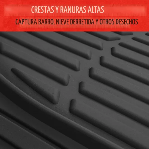 Miniatura 7 de Motor Trend -2 alfombrillas delanteras para el piso del automóvil- Forros de contorno FlexTough negros - Alfombrillas de goma resistentes