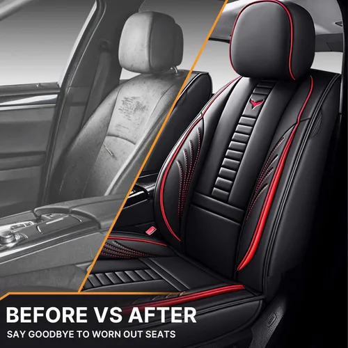 Miniatura 5 de Fundas de asiento delantero para Ford Fusion Hybrid 2010-2020, protección de banco frontal dividido 3D compatible con bolsa de aire lateral, línea
