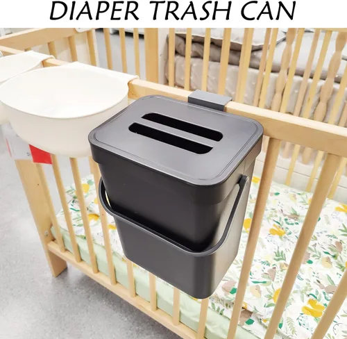 Miniatura 6 de stonespace Cubo de compost de cocina para encimera, pequeño bote de basura colgante con tapa debajo del fregadero para cocina y baño, cubo de Negro