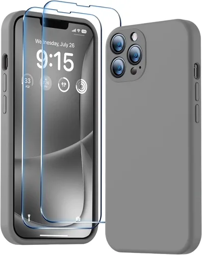 Miniatura 14 de BossKiss Funda compatible con iPhone 13 Pro, silicona de alta calidad mejorada [protección de cámara] [2 protectores de pantalla]