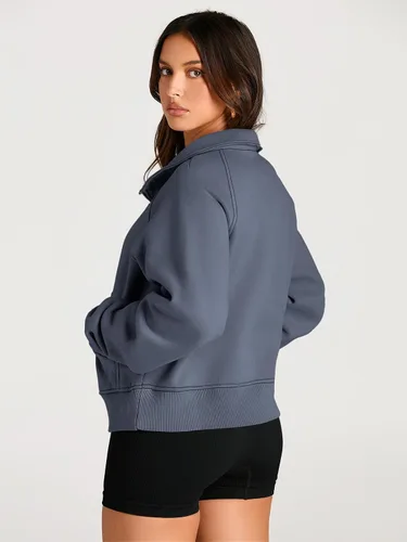 Miniatura 5 de AUTOMET Womens Sweatshirts Half Zip Cropped Pullover Fleece Quarter Zipper Hoodies Fall outfits Clothes Thumb Hole