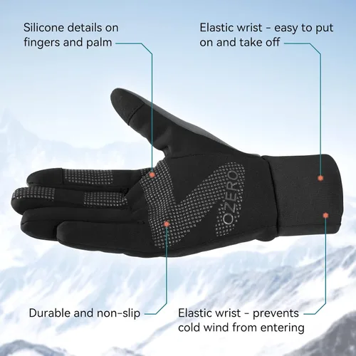 Miniatura 4 de OZERO - Guantes térmicos de invierno para hombres y mujeres pantalla táctil resistentes al agua resistentes al viento antideslizantes