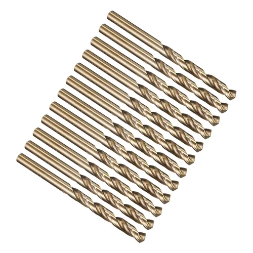 Miniatura 273 de PATIKIL Broca Jobber de 0.039 in, vástago recto M35 cobalto 5% acero de alta velocidad 135° acabado dorado para metal duro de acero inoxidable - 2