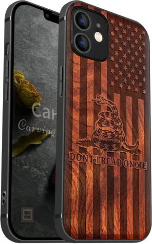 Miniatura 12 de Carveit Funda magnética de madera para iPhone 12 [madera real dura y TPU suave] a prueba de golpes, funda de madera única y elegante compatible