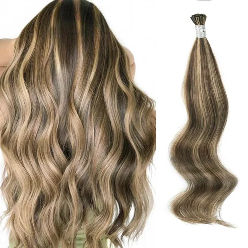 Miniatura 54 de ABH AMAZINGBEAUTY HAIR Extensiones de cabello rizado liso para mujeres negras con punta en I, cabello humano, punta en I, Remy, 50 mechones, punta