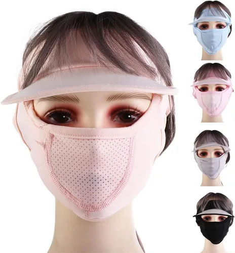 Miniatura 5 de Máscara facial de verano para mujer, protección solar, máscara de Gini, protección de los ojos, protección UV, velo, sombreros para conducir