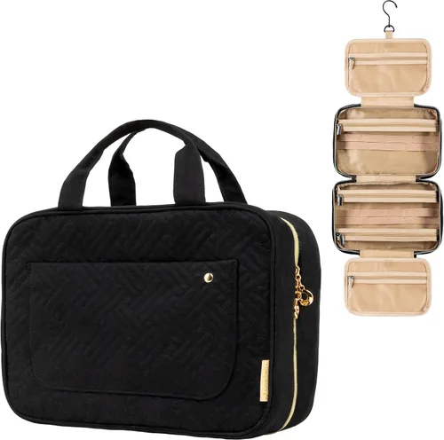 Miniatura 11 de Carrywell - Neceser de viaje con gancho para colgar, organizador de maquillaje, bolsa de cosméticos resistente al agua para contenedores