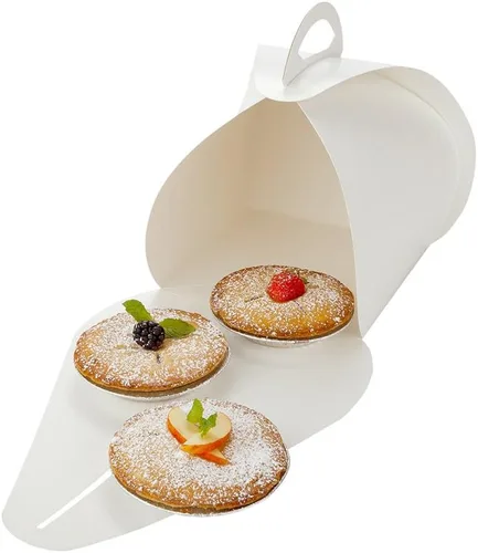 Miniatura 10 de Restaurantware Ingenero - Cajas para pasteles de 6.5 pulgadas con asas, 100 loncheras con asa integrada, forro resistente a la grasa para postres
