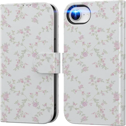 Miniatura 113 de DEENAKIN Funda tipo cartera para iPhone 15 con tarjetero + clip para efectivo, bloqueo RFID, protección contra caídas de grado militar y obras