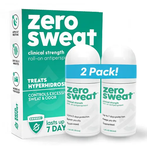 ZeroSweat Desodorante antitranspirante | Tratamiento de hiperhidrosis de fuerza clínica - Reduce el sudor de las axilas (paquete de 2)