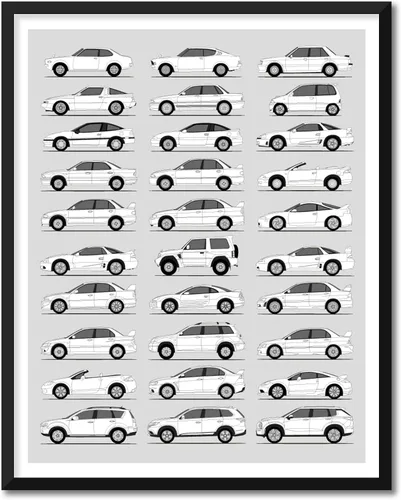 Miniatura 14 de Idea Network Póster hecho a mano compatible con Chevy impreso, arte de pared, decoración hecha a mano de lo mejor de las generaciones de Chevy