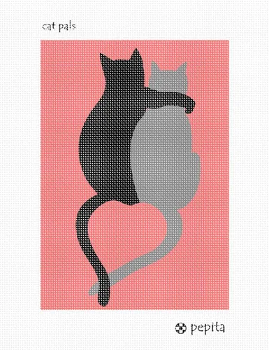 Miniatura 2 de Pepita Kit de puntos: Cat Pals, 7" x 10