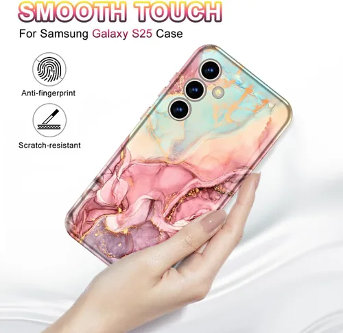 Miniatura 3 de Btscase para Samsung Galaxy S25, [Probado contra caídas de grado militar] Funda protectora de diseño de patrón de mármol, resistente, delgada