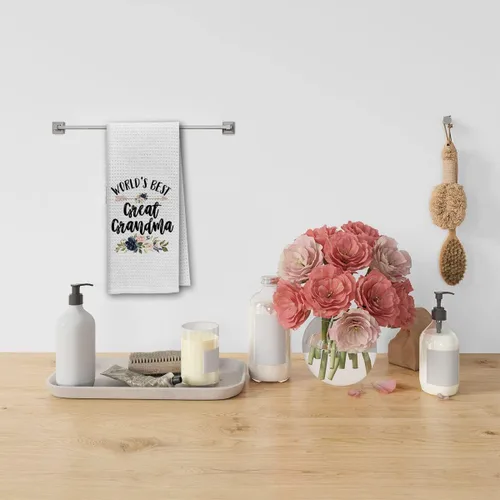 Miniatura 4 de Dibor Las Mejores Toallas de Cocina Florales de la Abuela del Mundo, Toalla de Mano, Paño de Cocina, Toalla de Cocina Decorativa y Absorbente